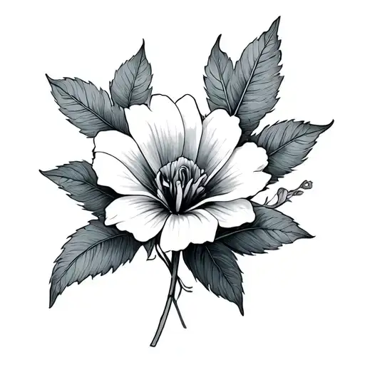 November, August, two September birth flowers tattoo design idea