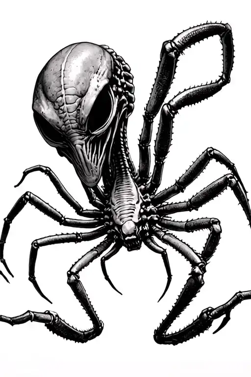 Face hugger from Alien minimalist sketch tattoo design idea