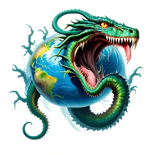 Horrifyingly terrible global Hydra tattoo design idea