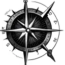 circle of fifths in a compass tattoo design idea