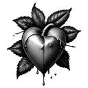 realistic bleeding heart  tattoo design idea