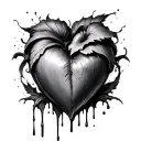 realistic bleeding heart  tattoo design idea