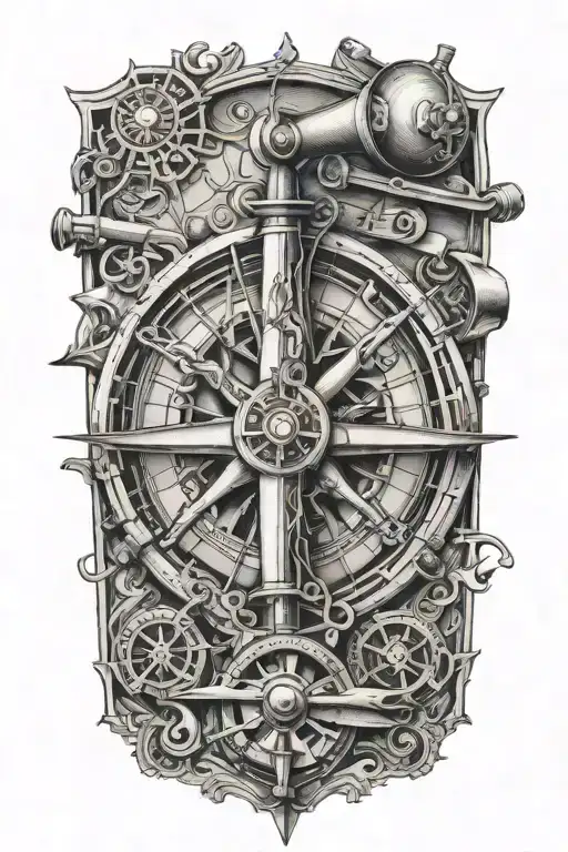 sextant fine line tattoo tattoo design idea
