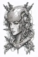 Ghost In The Shell inspired cybernetic tattoo design idea