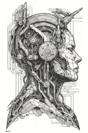 Ghost In The Shell inspired cybernetic tattoo design idea