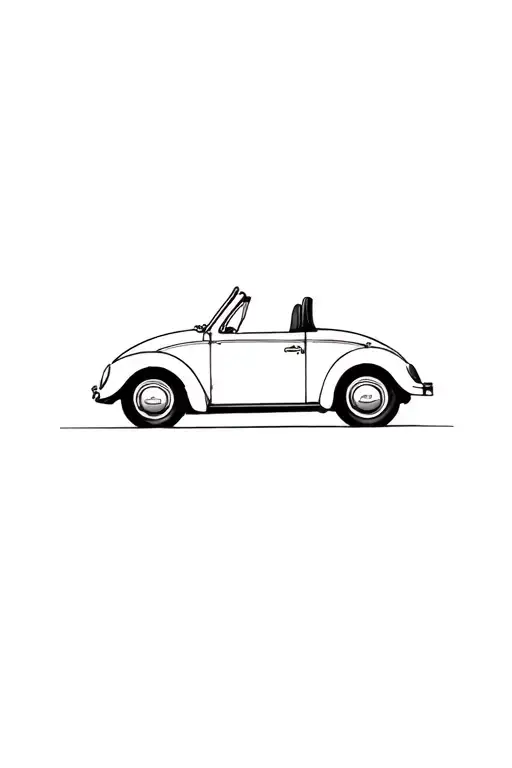 Volkswagen Beetle convertible car simple tattoo design idea