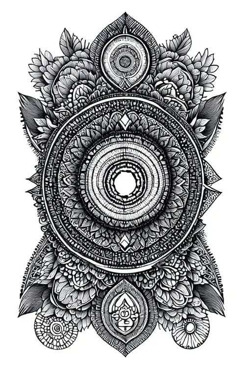 chakra symbols tattoo design idea