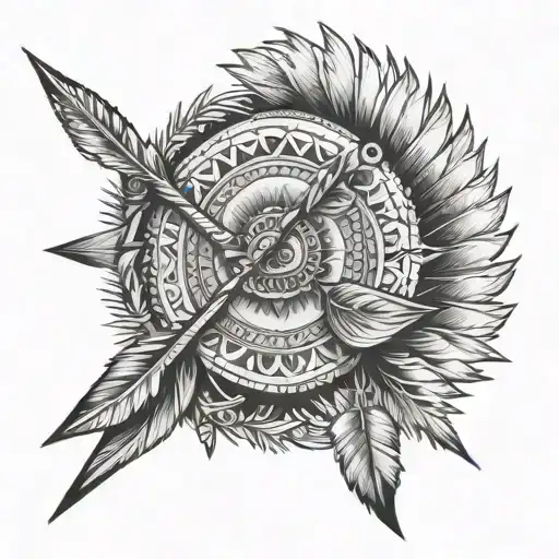 Indian arrow tattoo design idea