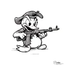very angry old donald duck Counter-Strike AK47 tattoo sketch tattoo design idea