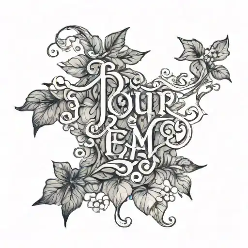 the words "pour sois meme" with ivy aroud it  tattoo design idea