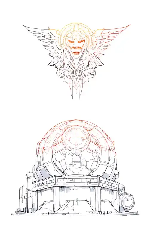 in 3D and in Thunderdome logo color tattoo design idea
