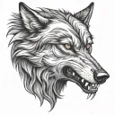 snarling wolf tattoo design idea