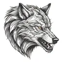 snarling wolf tattoo design idea