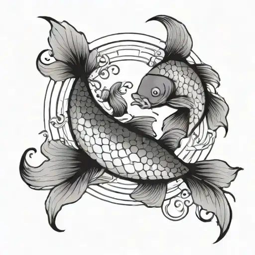 create for me from avatar the last airbender the koi fish tui and la that circle in a circle tattoo design idea
