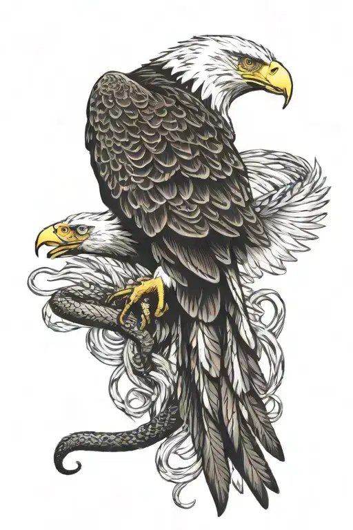 eagle fighting a snake tattoo tattoo design idea
