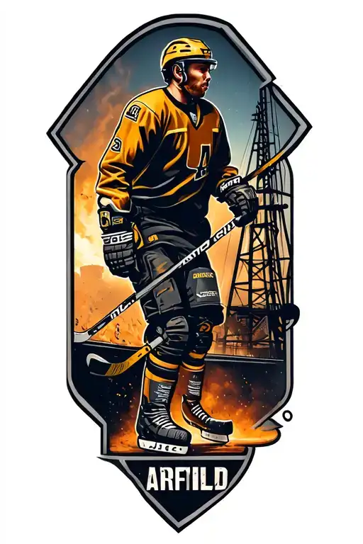 oilfield addiction hockey tattoo design idea