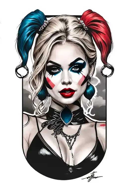 Harley Quinn Rhombuses tattoo design idea