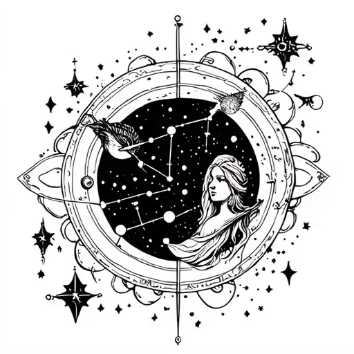 Aquarius constellation tattoo design idea