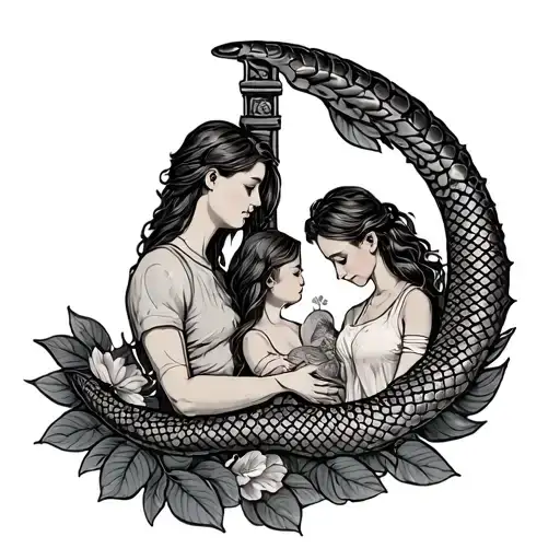 Parents, scales, peace tattoo design idea