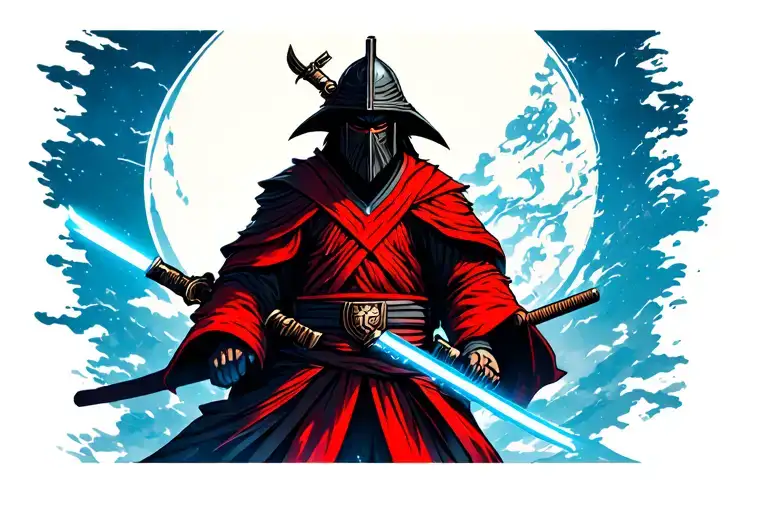 Jedi Ronin samurai tattoo design idea