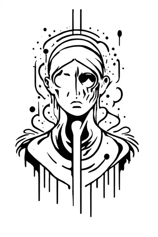 Depression depicted tattoo design idea