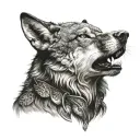 warrior wolf aries tattoo design idea