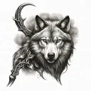 warrior wolf aries tattoo design idea