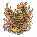 Phoenix rising from flames tattoo design idea