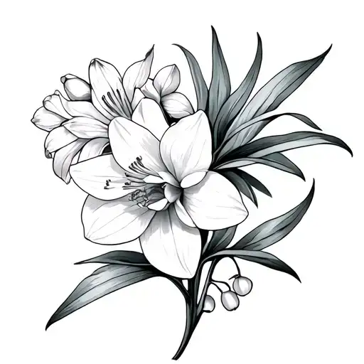 daffodil and Lily of the valley tattoo design idea