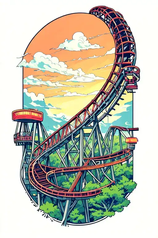 roller coaster tattoo design idea