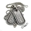 Dad written on army dog tags tattoo design idea