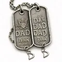 Dad written on army dog tags tattoo design idea