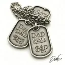Dad written on army dog tags tattoo design idea