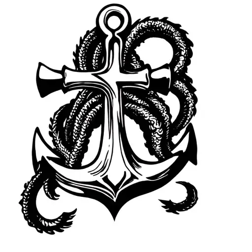 leviathan cross with anchor tattoo design idea