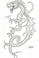 Mexican dragon tattoo design idea