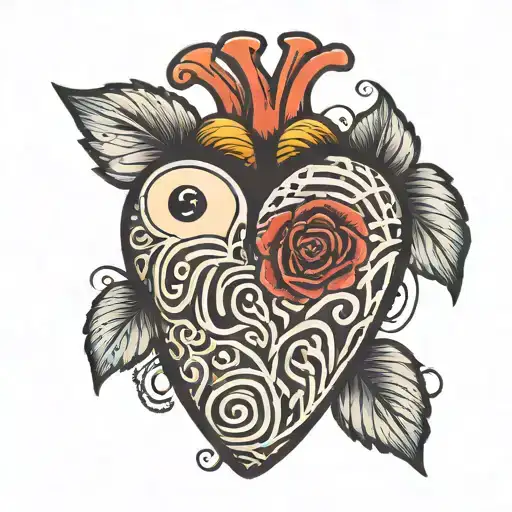 heart with fingerprint and date 2006 tattoo design idea