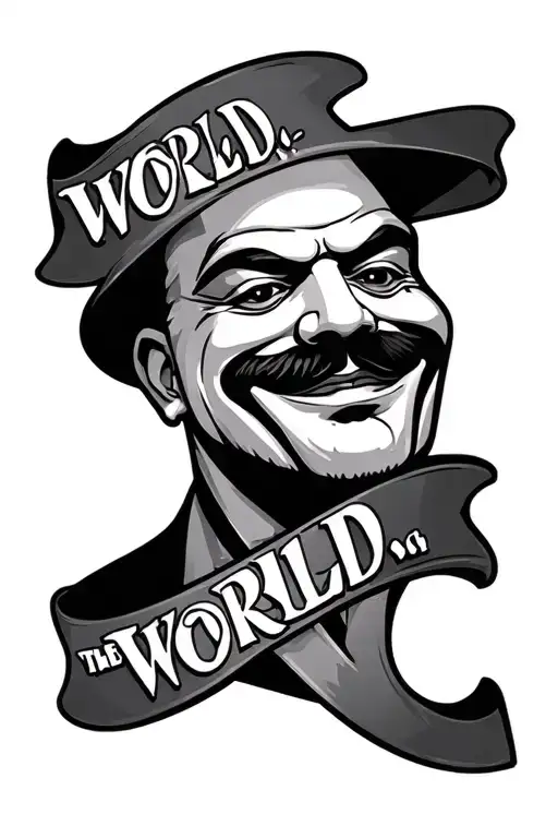 Ghostface y scarface phrase "the world tattoo design idea