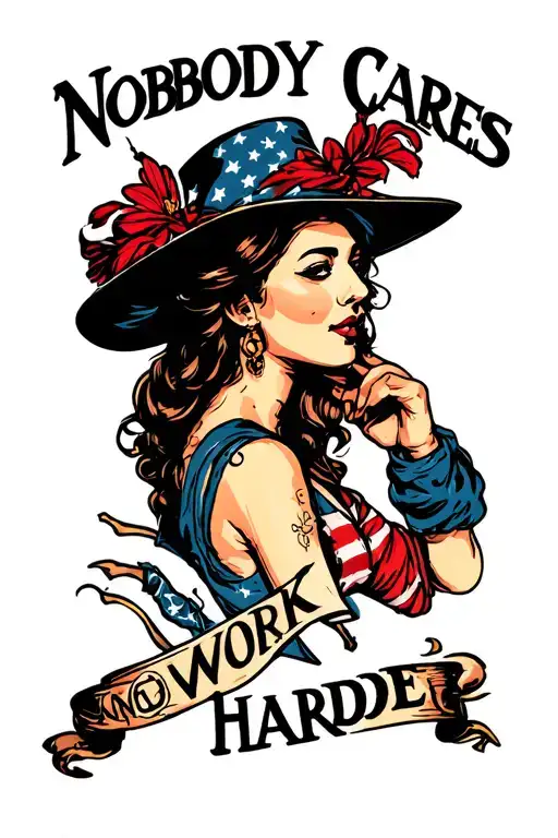 Nobody Cares Work Harder tattoo design idea