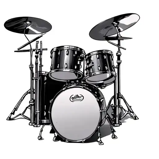 Drumset stacked on top vertical tattoo tattoo design idea