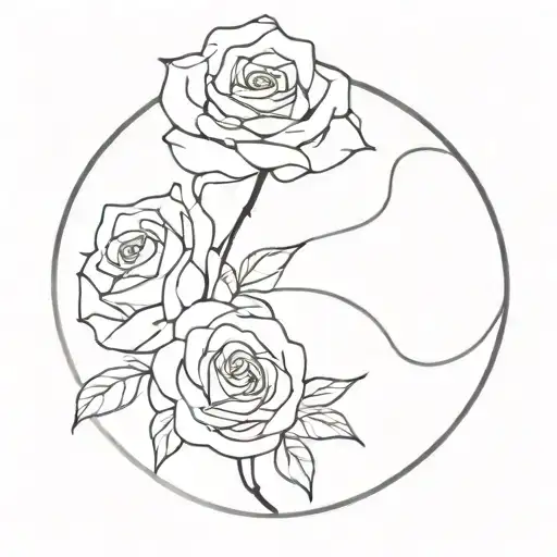 999 with a rose intertwined tattoo design idea