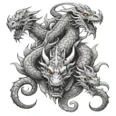 dragon 3 head tattoo holding tattoo design idea