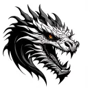 fierce dragon head emerging tribal out line tattoo tattoo design idea