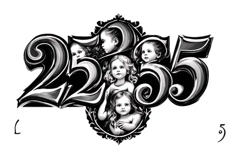 a 25 and 5 that represent the day all my siblings were born tattoo design idea