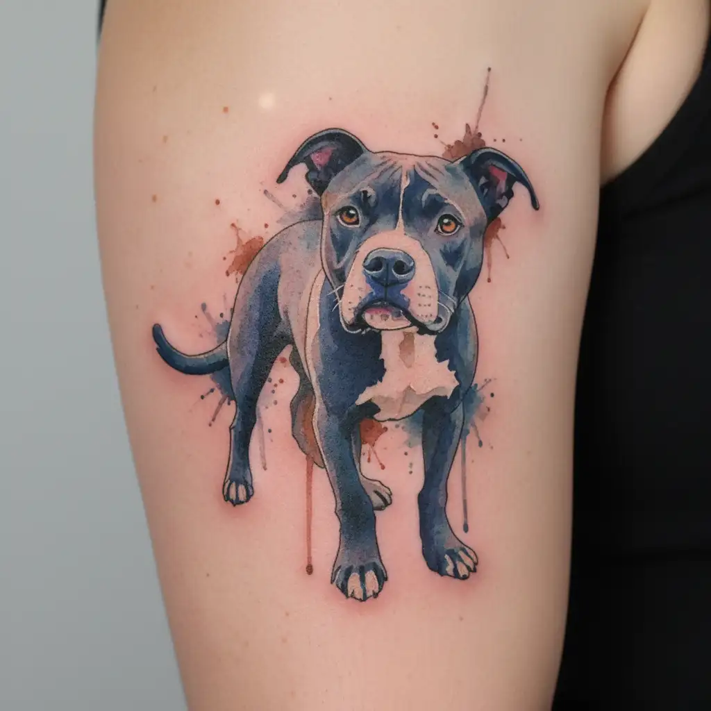 Pitbull tattoo design idea