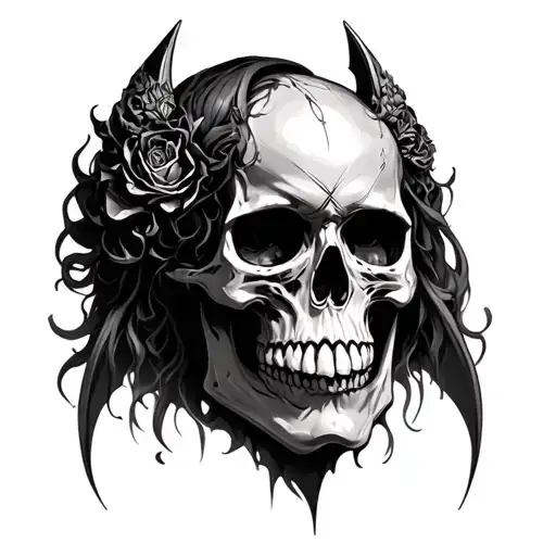 Diablo 4 Lilith Tattoo skull tattoo design idea