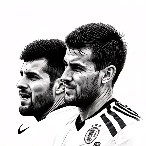 messi and Djokovic  tattoo design idea