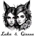 Luka and Gianna names tattoo design idea