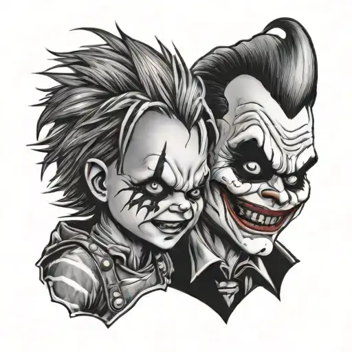 chucky and joker tattoo design idea
