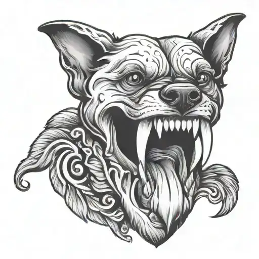 Canine tooth tattoo design idea