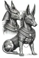 anubis and horus tattoo design idea
